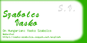 szabolcs vasko business card